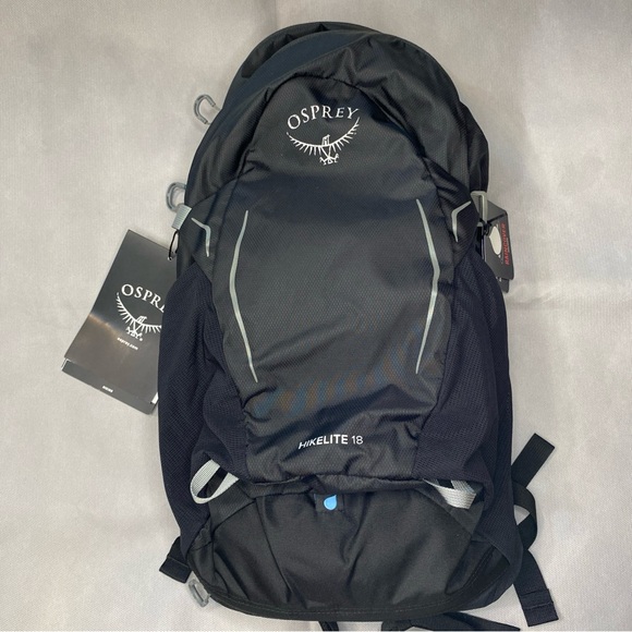 Osprey Hikelite 18L Pack Black Hiking Backpack NWT w/ rain cover, no bladder - Picture 1 of 7